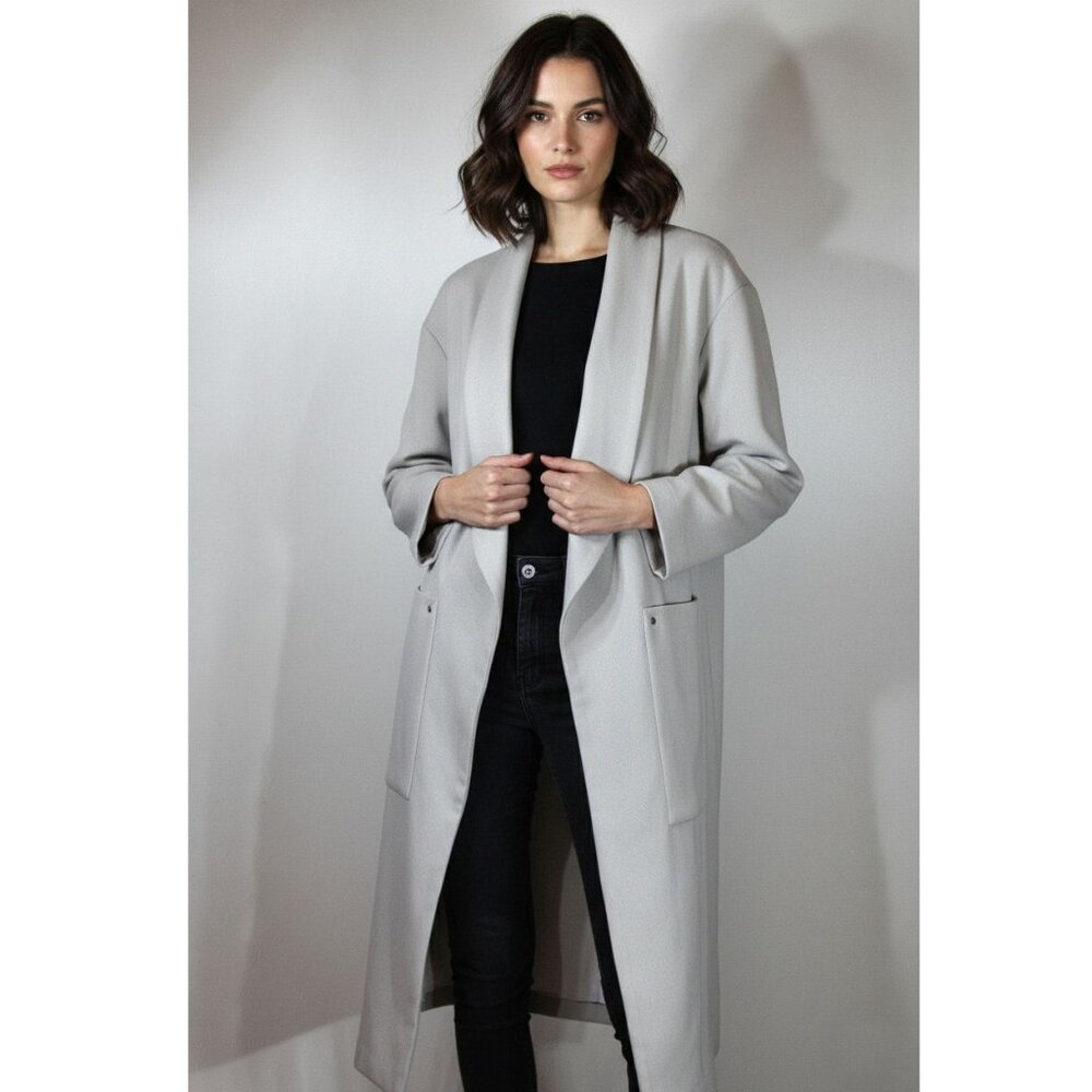 SOIA & KYO Duster Coat 'Carole' Color Pebble, Women's Size Small